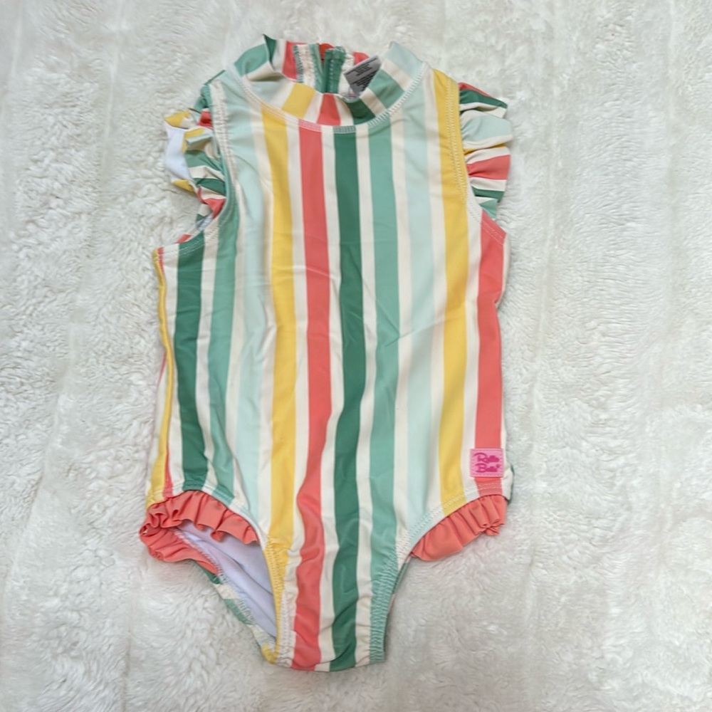 RuffleButts - Ruffle Striped One Piece - 2T - VGUC